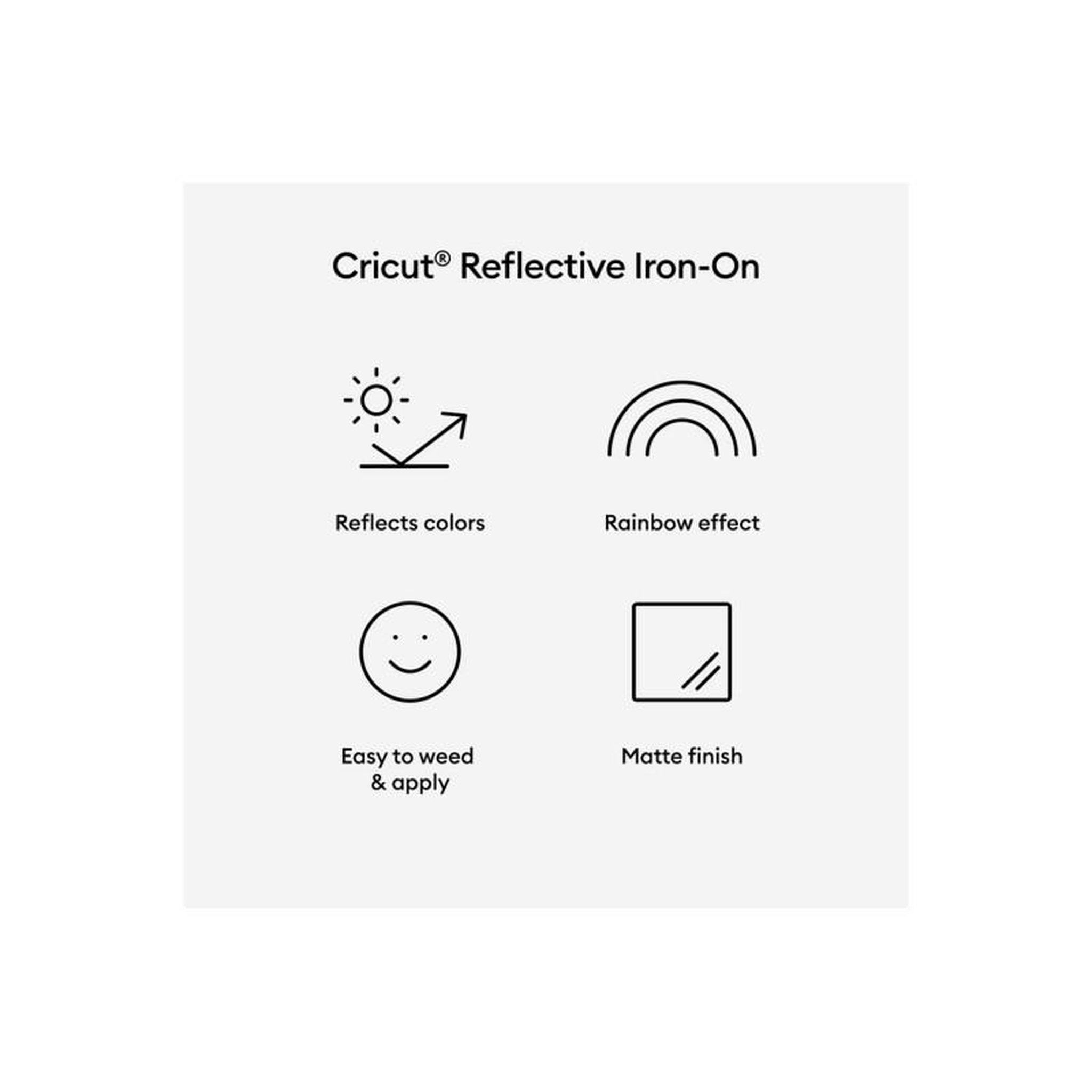 Voir la diapositive 6 : CRICUT Accessoire thermocollant reflechissant  arc en ciel