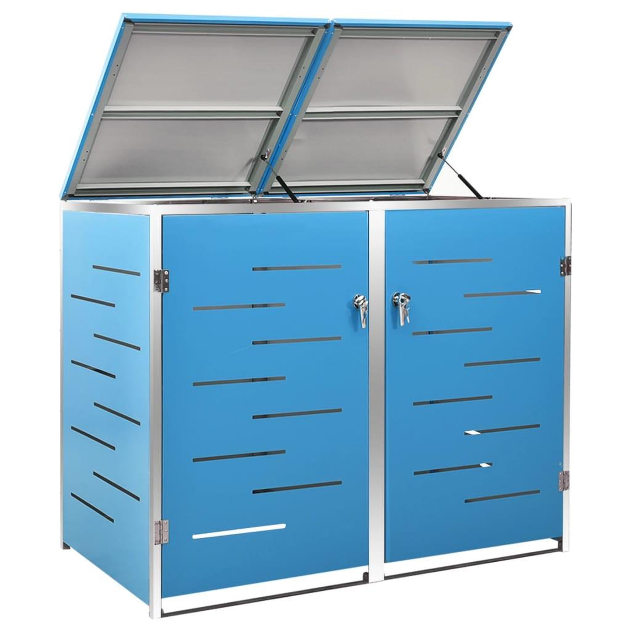Voir la diapositive 3 : VIDAXL Abri pour deux poubelles 138x77,5x115,5 cm Inox
