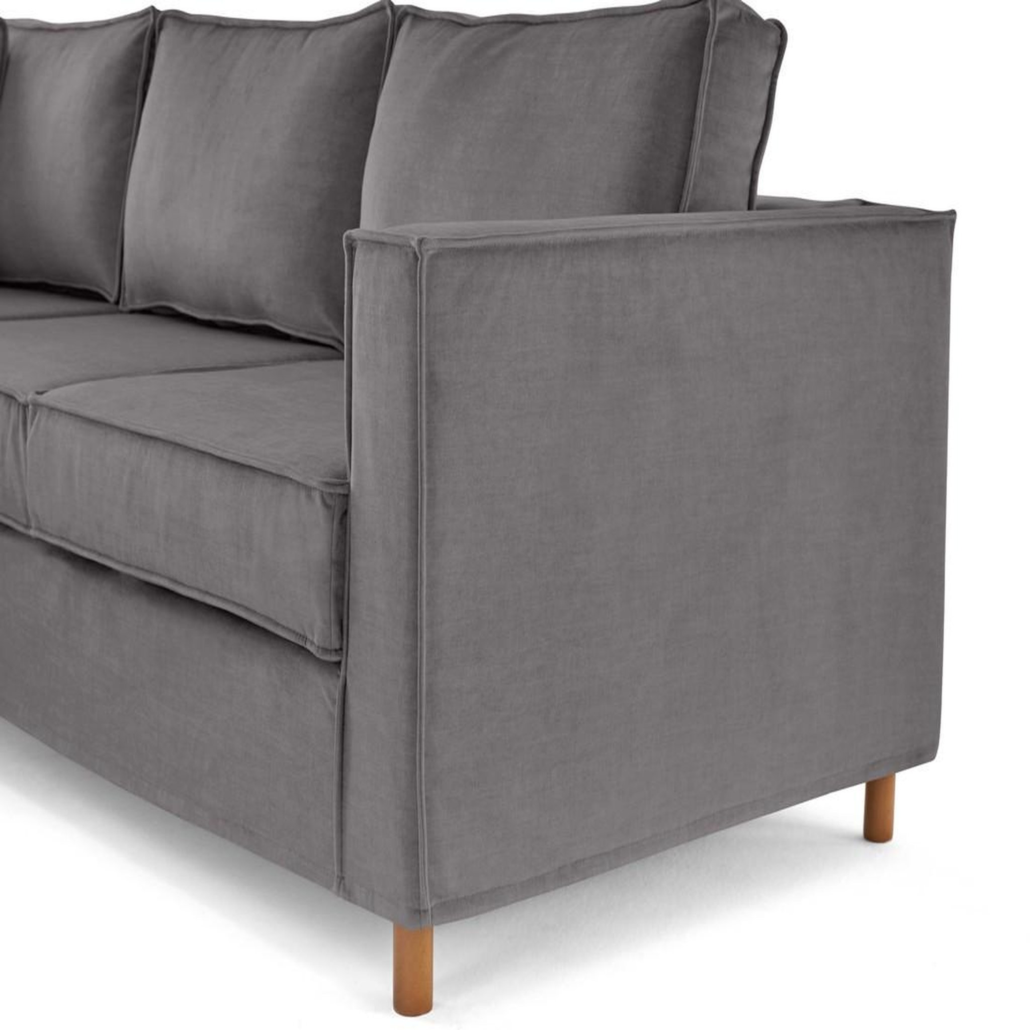 Voir la diapositive 5 : LISA DESIGN Jake - canapé déhoussable d'angle gauche 5 places en velours