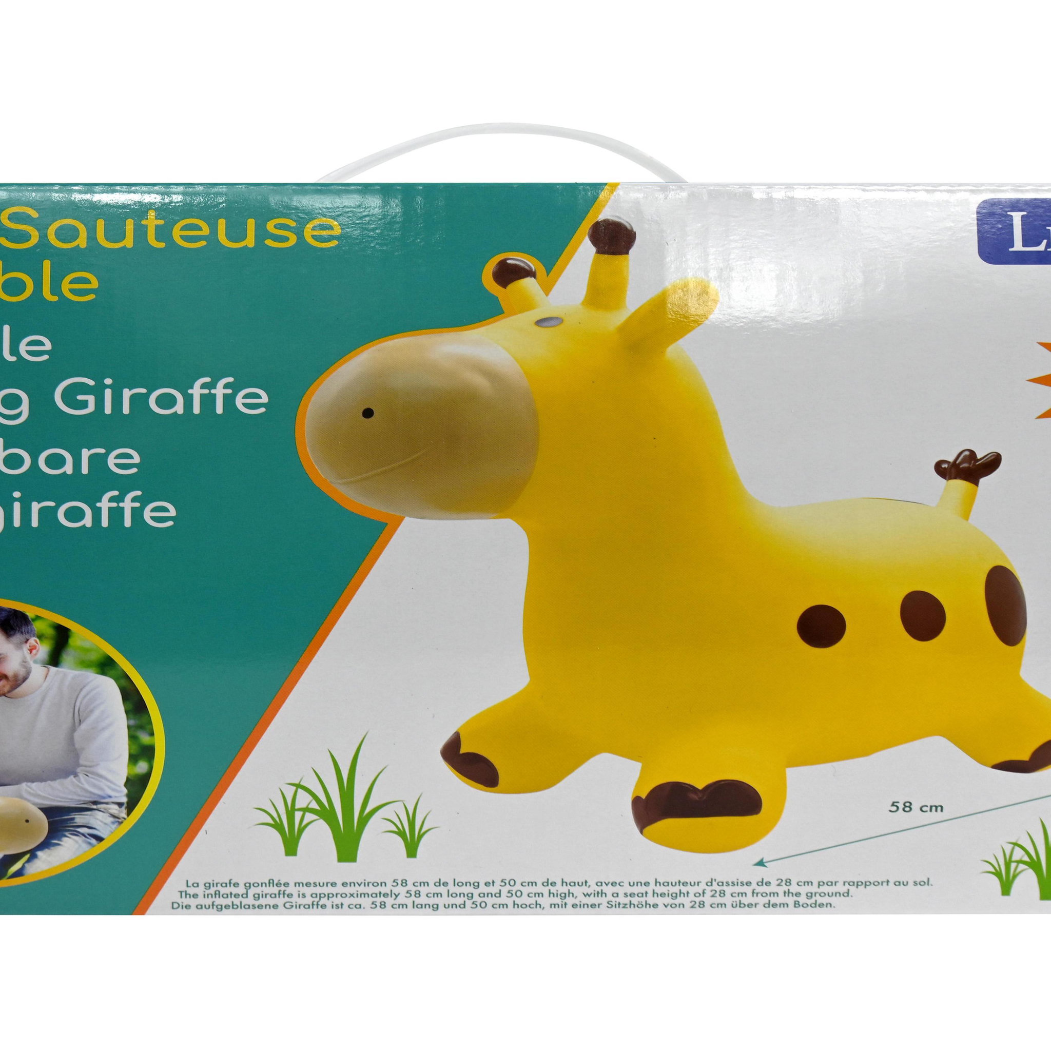 Voir la diapositive 3 : Lexibook Girafe sauteuse gonflable jaune