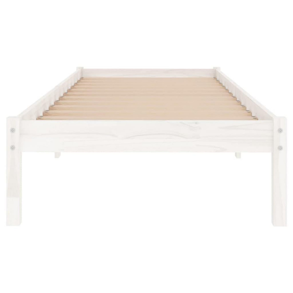 VIDAXL Cadre de lit sans matelas blanc bois massif 90x200 cm