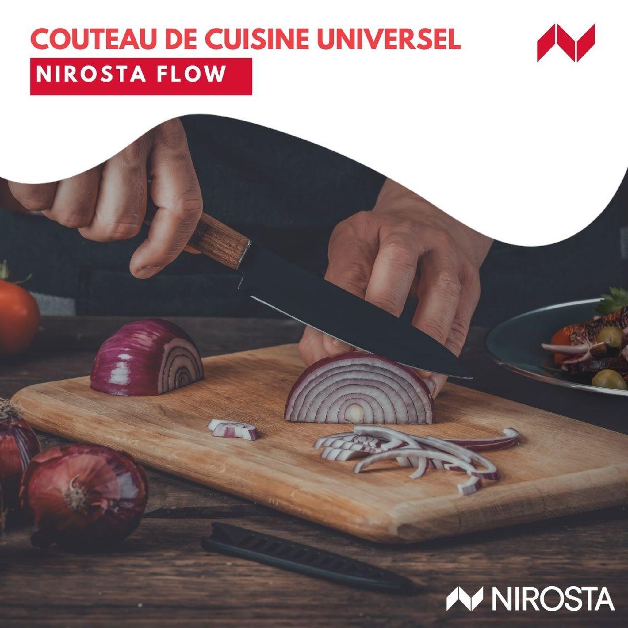 Voir la diapositive 2 : NIROSTA Couteau d'office universel 24 cm Nirosta Flow