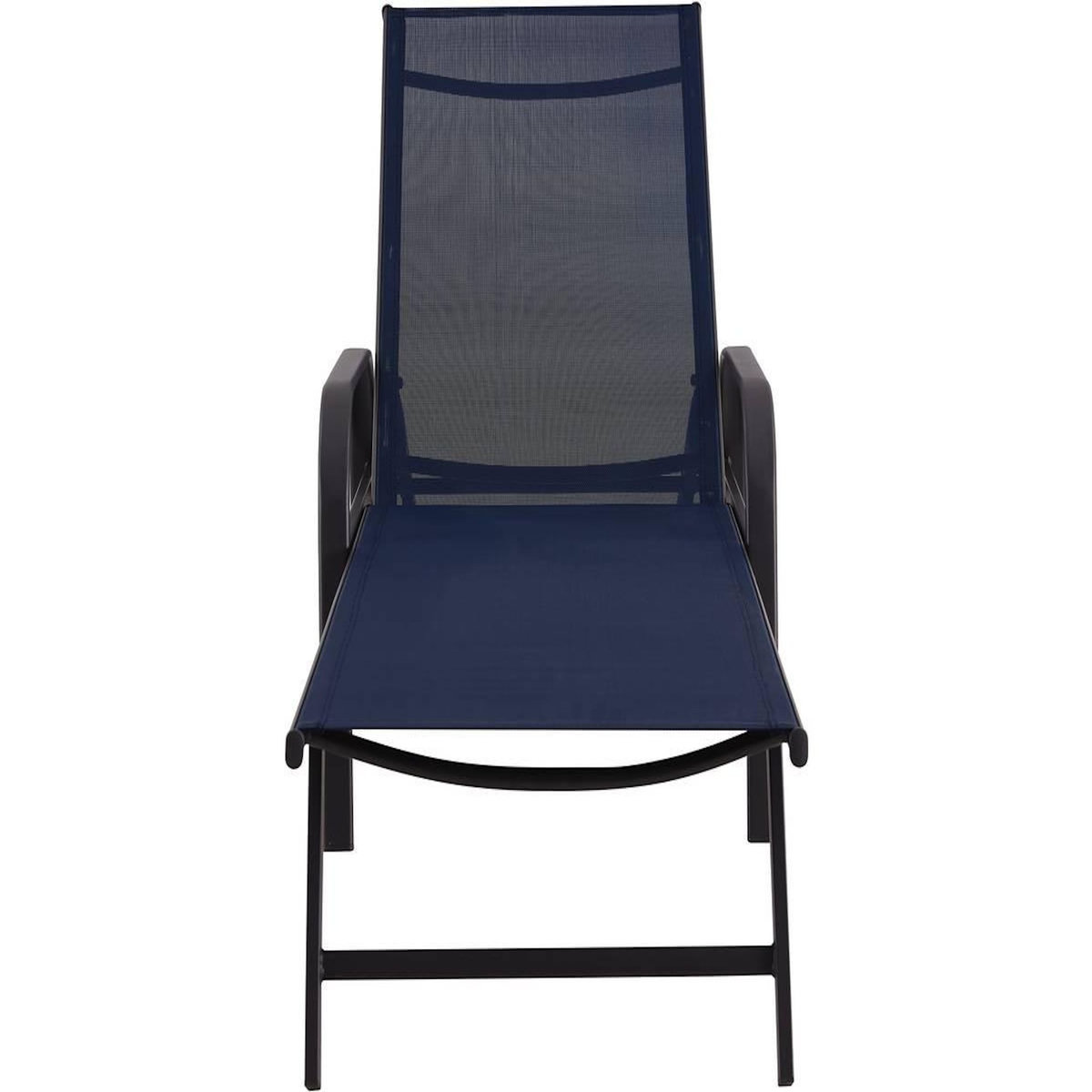 Habitat et Jardin Lot de 2 Bains de soleil en métal avec accoudoirs  Farniente  - Bleu nuit