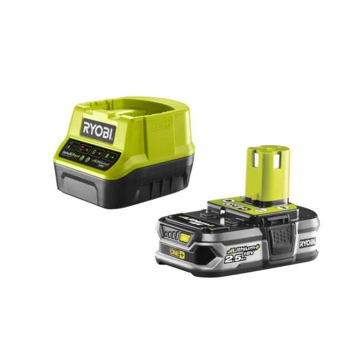 RYOBI - 1 batterie lithium+ 18V - 5,0 Ah et 1 chargeur rapide 2,0