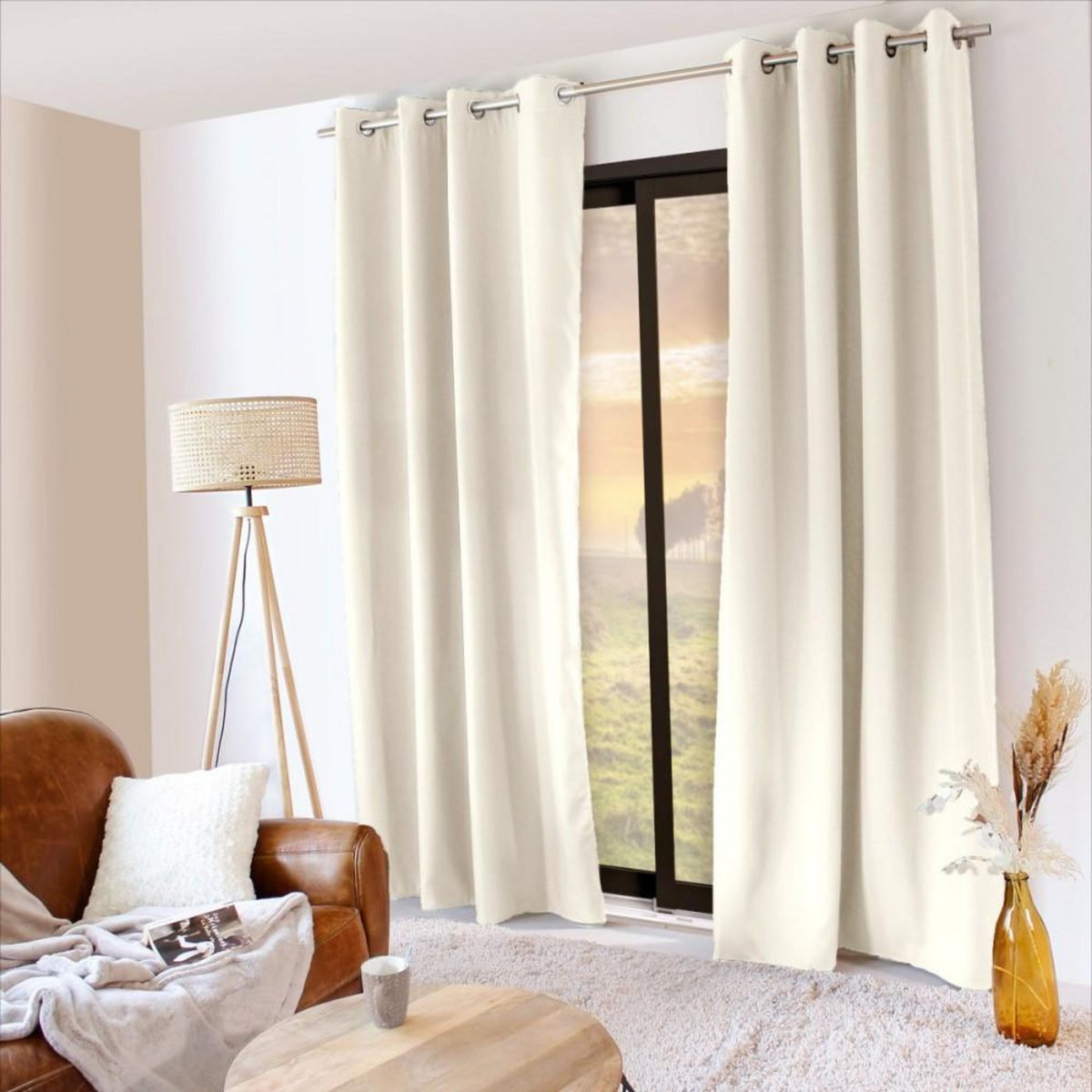 ENJOY HOME Rideau occultant 135x240 Thermique verso polaire ecru