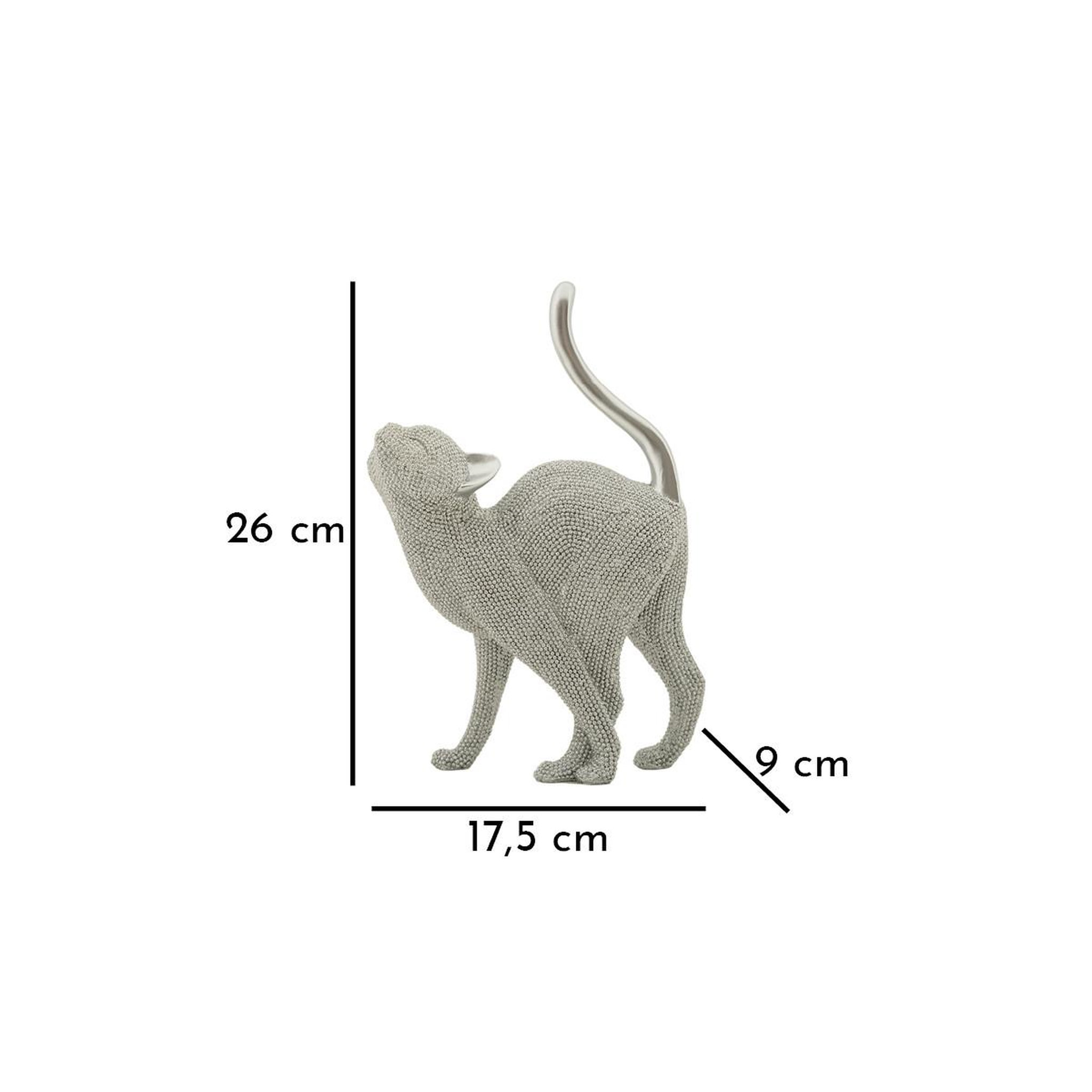 Voir la diapositive 6 : Paris Prix Statuette déco chat  sparky  26cm argent