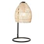 HOMCOM Lampe de table arquée - lampe à poser style néo-rétro - Ø 20 x 41H cm - abat-jour rotin naturel