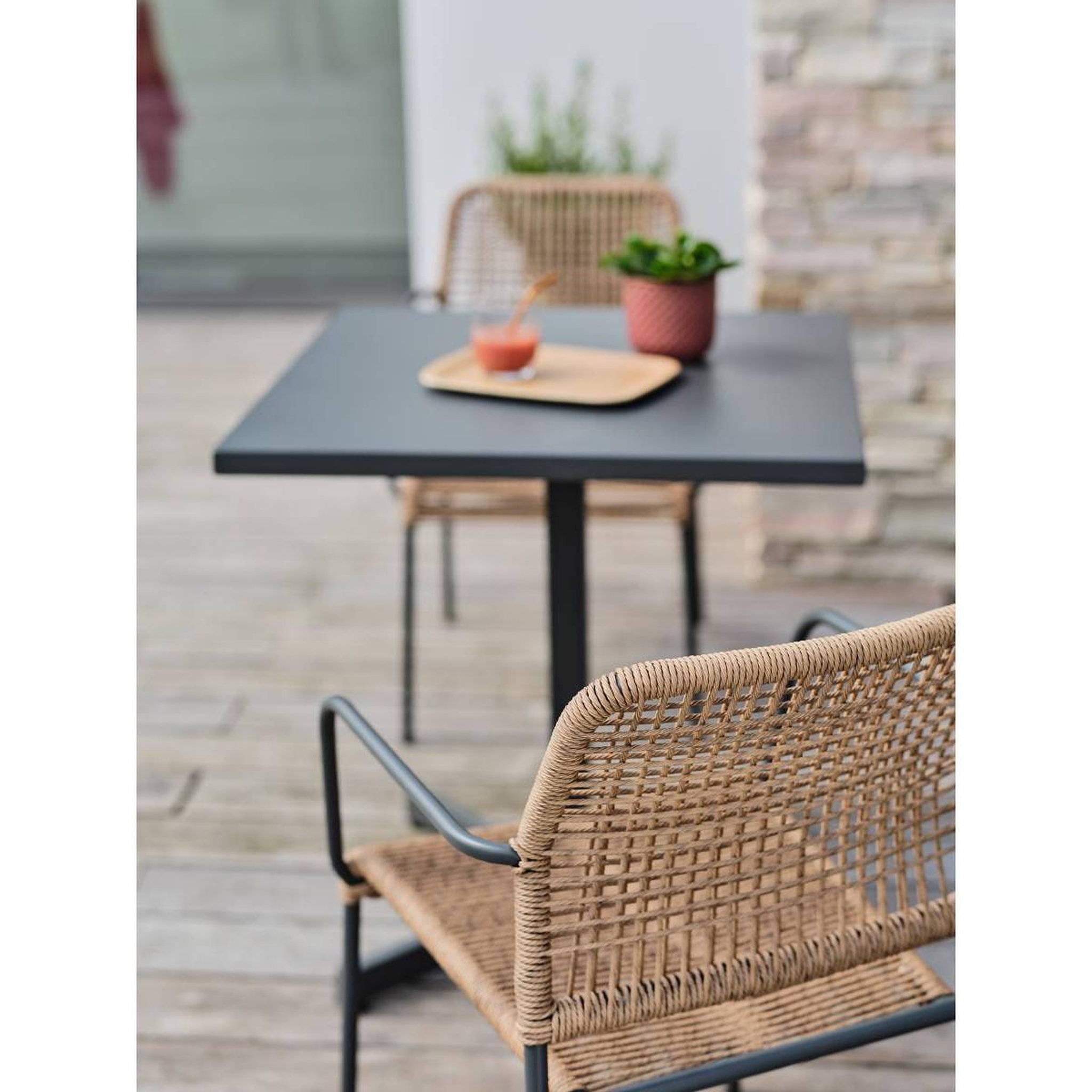 Voir la diapositive 5 : Paris Prix Lot de 2 fauteuils de jardin  marceau  78cm naturel