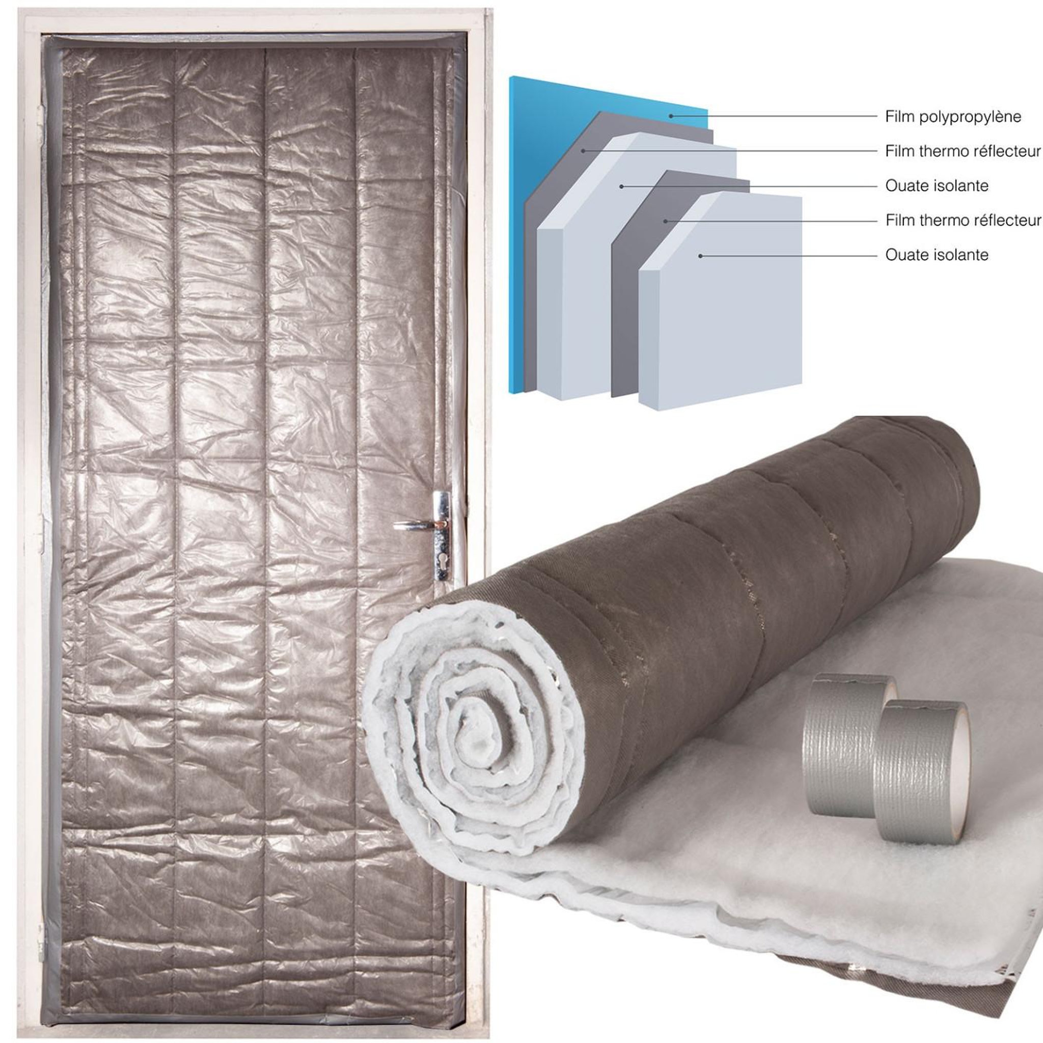 Voir la diapositive 2 : ID MARKET Kit isolation porte de service 210 x 85 cm