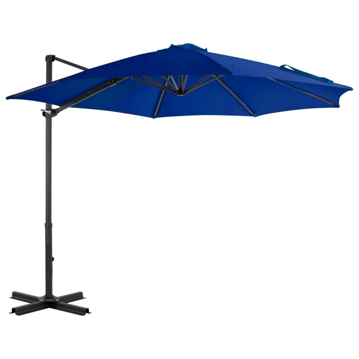 VIDAXL Parasol de jardin en porte-a-faux mat en aluminium bleu azure