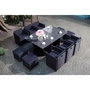 Voir la diapositive 3 : CONCEPT USINE MIAMI - Salon de jardin 10 places noir-noir + housse de protection MIAMI