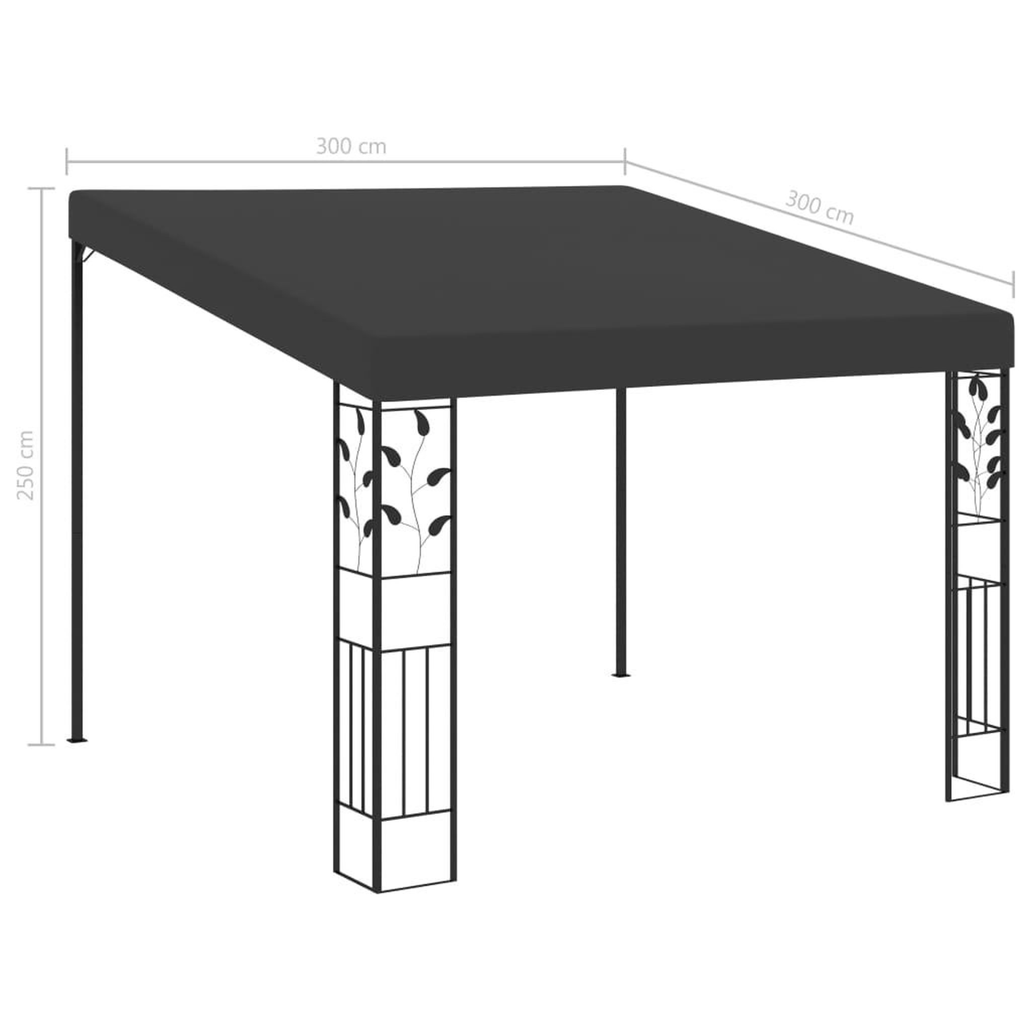 Voir la diapositive 6 : VIDAXL Belvedere a montage mural 3x3x2,5 m Anthracite