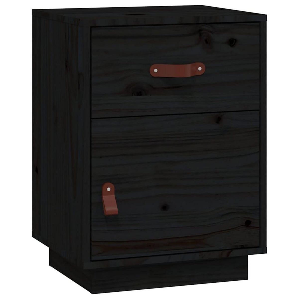 VIDAXL Table de chevet Noir 40x34x55 cm Bois de pin solide
