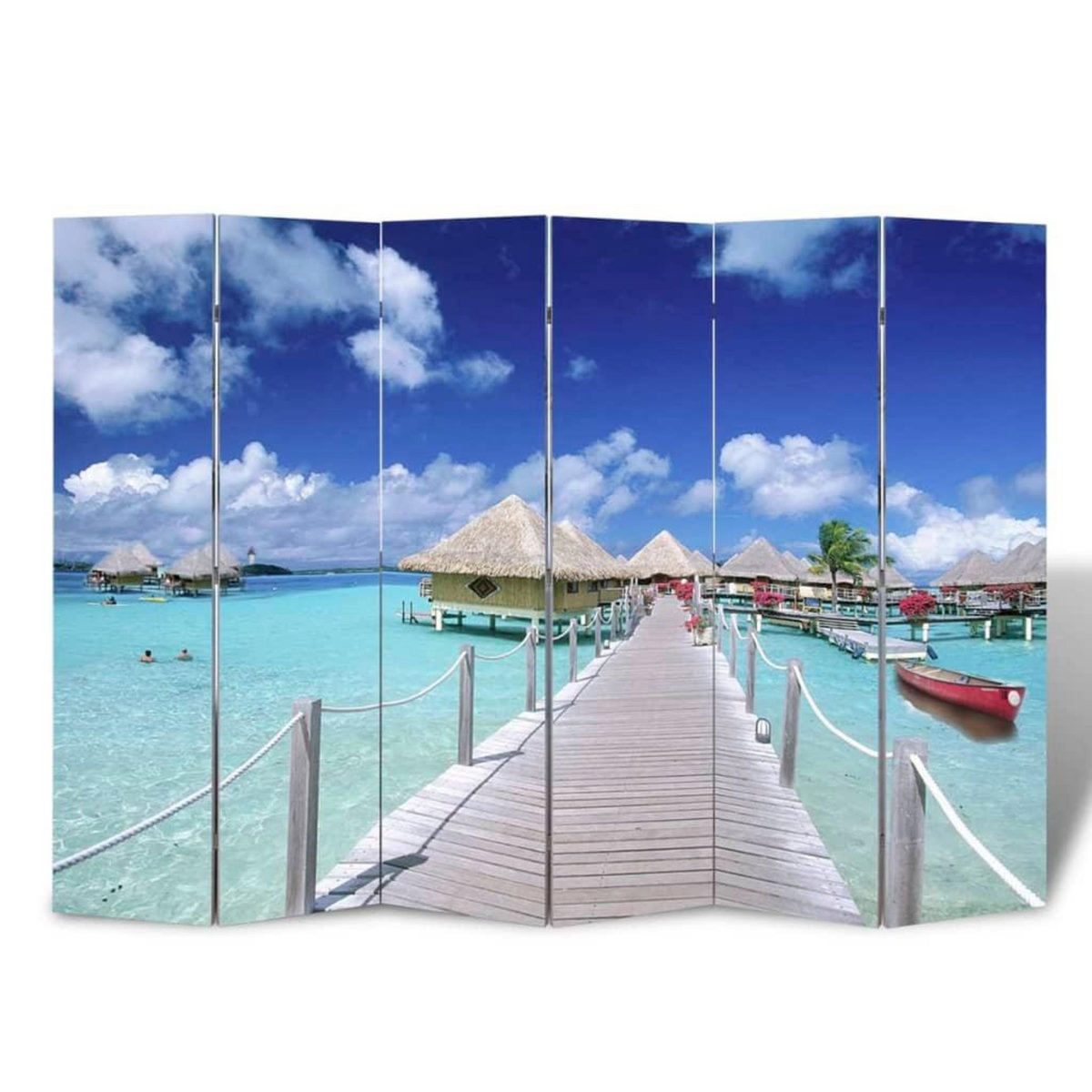 VIDAXL Cloison de separation pliable 217x170 cm Plage