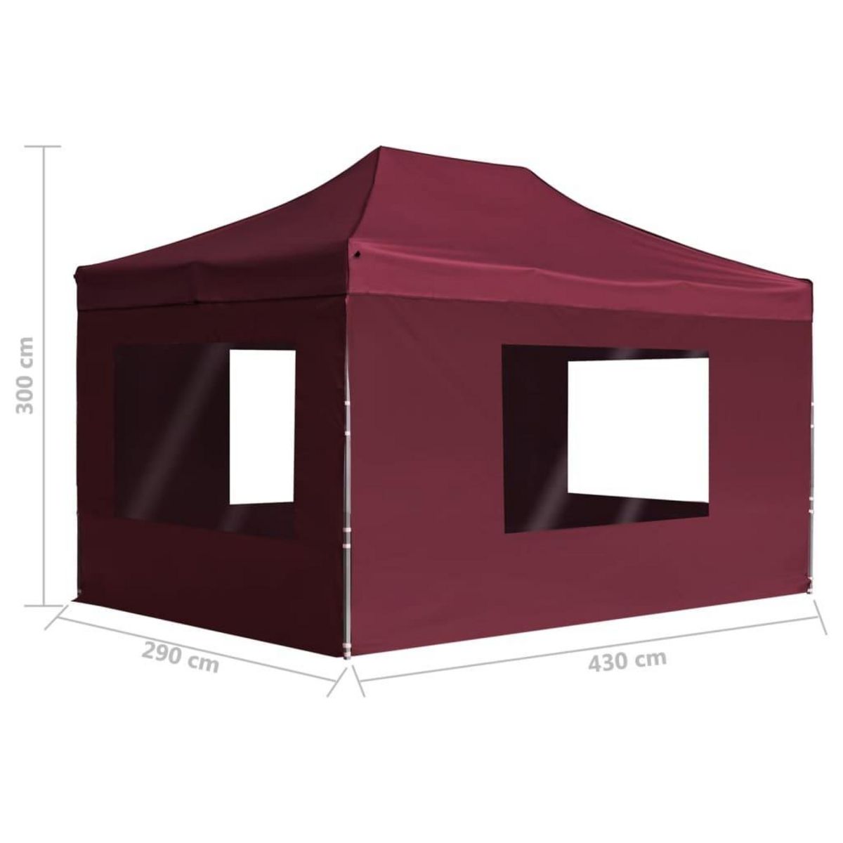 VIDAXL Tente de reception pliable et parois Aluminium 4,5x3 m Bordeaux