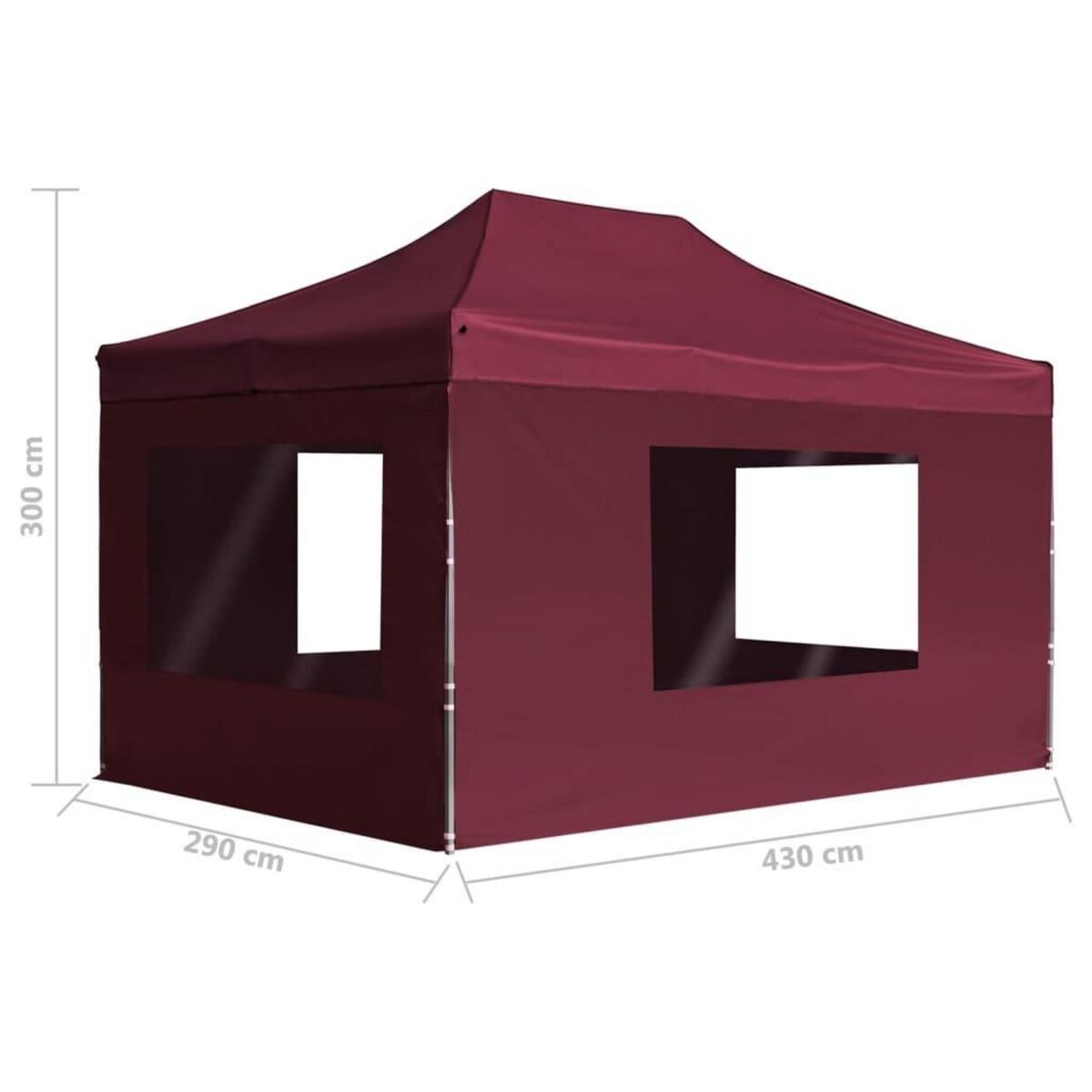 VIDAXL Tente de reception pliable et parois Aluminium 4,5x3 m Bordeaux