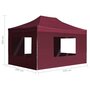 Voir la diapositive 6 : VIDAXL Tente de reception pliable et parois Aluminium 4,5x3 m Bordeaux