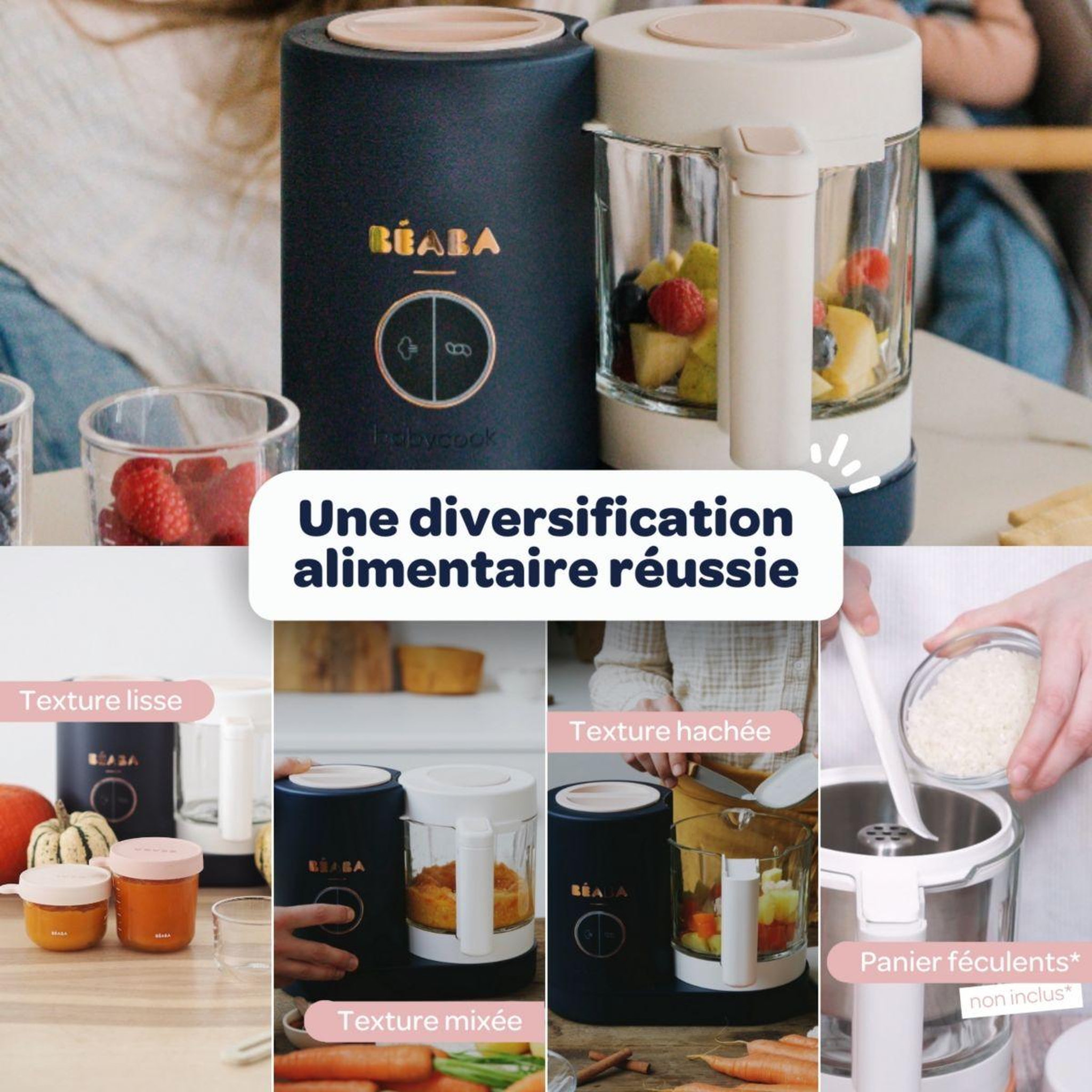 Voir la diapositive 4 : BEABA Mixeur cuiseur bébé babycook neo night blue