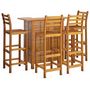 Voir la diapositive 3 : VIDAXL Ensemble de bar de jardin 5 pcs Bois d'acacia solide