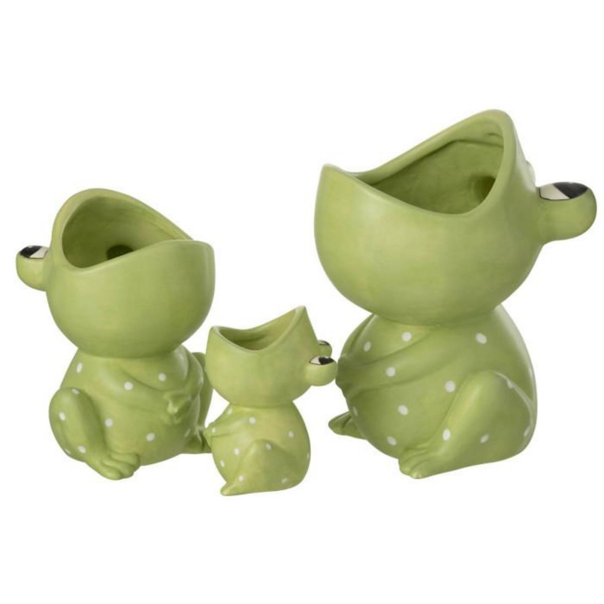 Paris Prix Cache-Pot Déco en Dolomite  Grenouille  21cm Vert