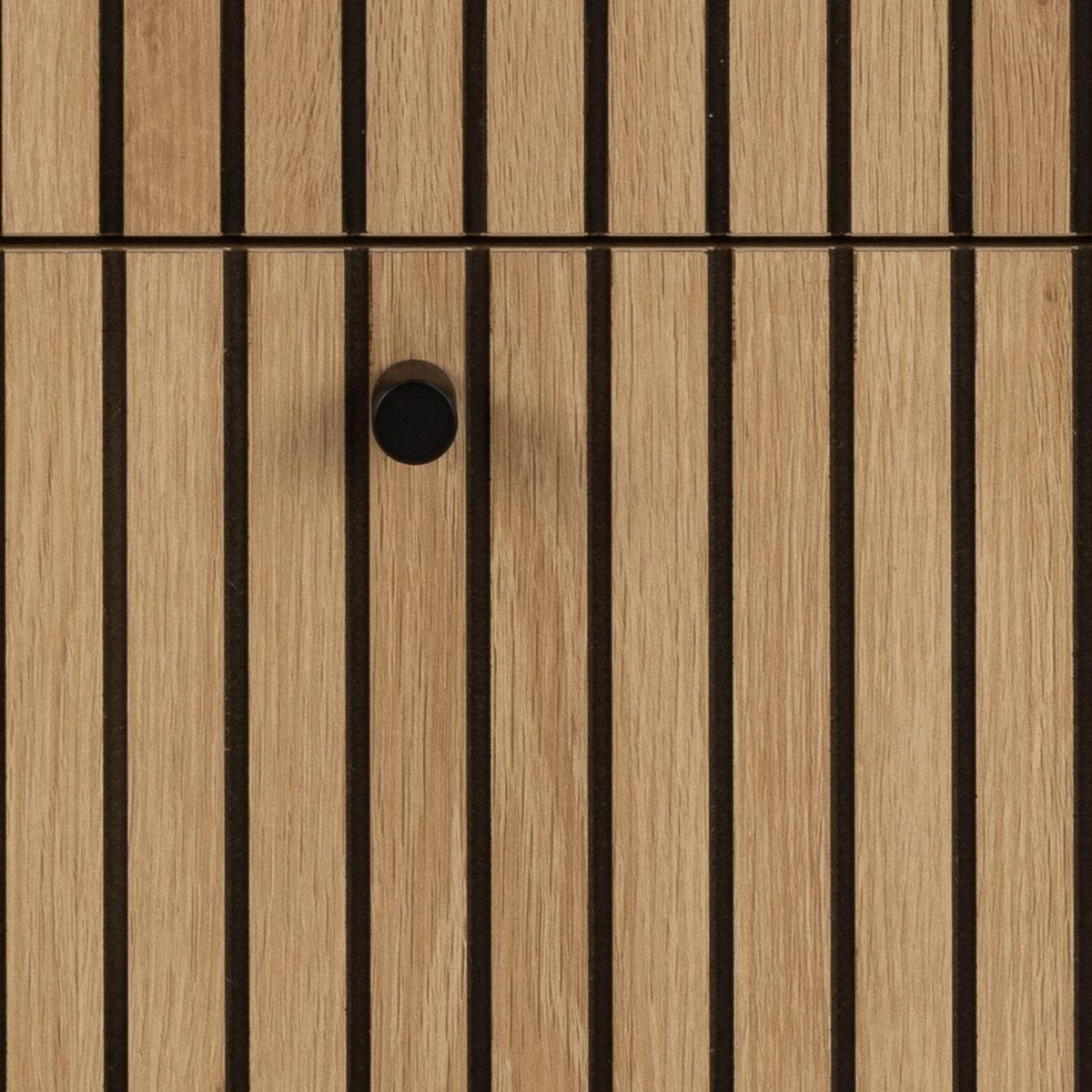 TOILINUX Commode rectangulaire 3 tiroirs effet tasseaux BAÏKAL - Beige