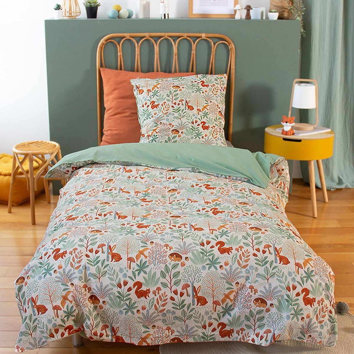 COTE DECO Parure de lit enfant imprimé Liberty - 100% coton 57 fils/cm² - 140 x 200 cm