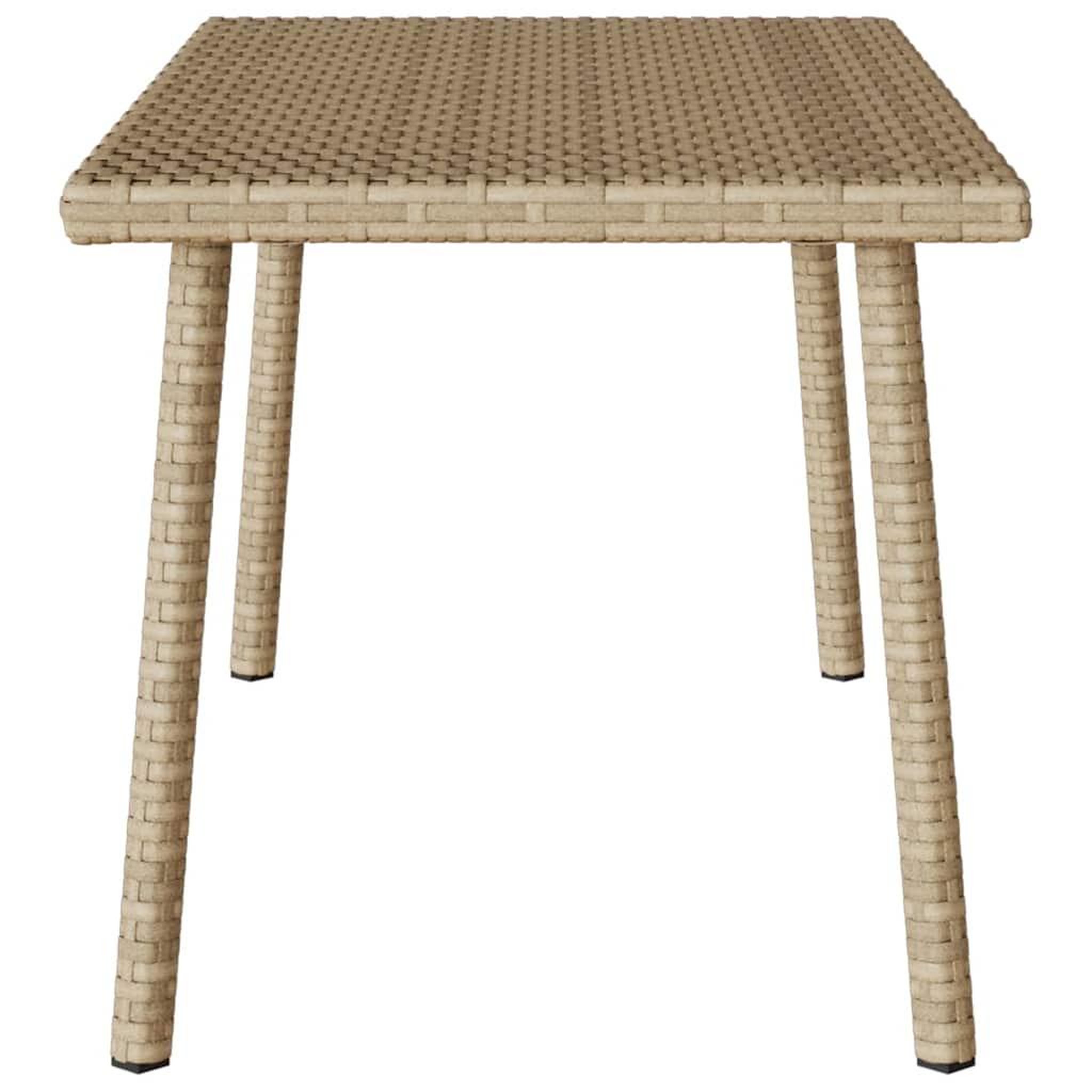 Voir la diapositive 5 : VIDAXL Table basse de jardin rectangulaire beige 80x40x37 cm rotin