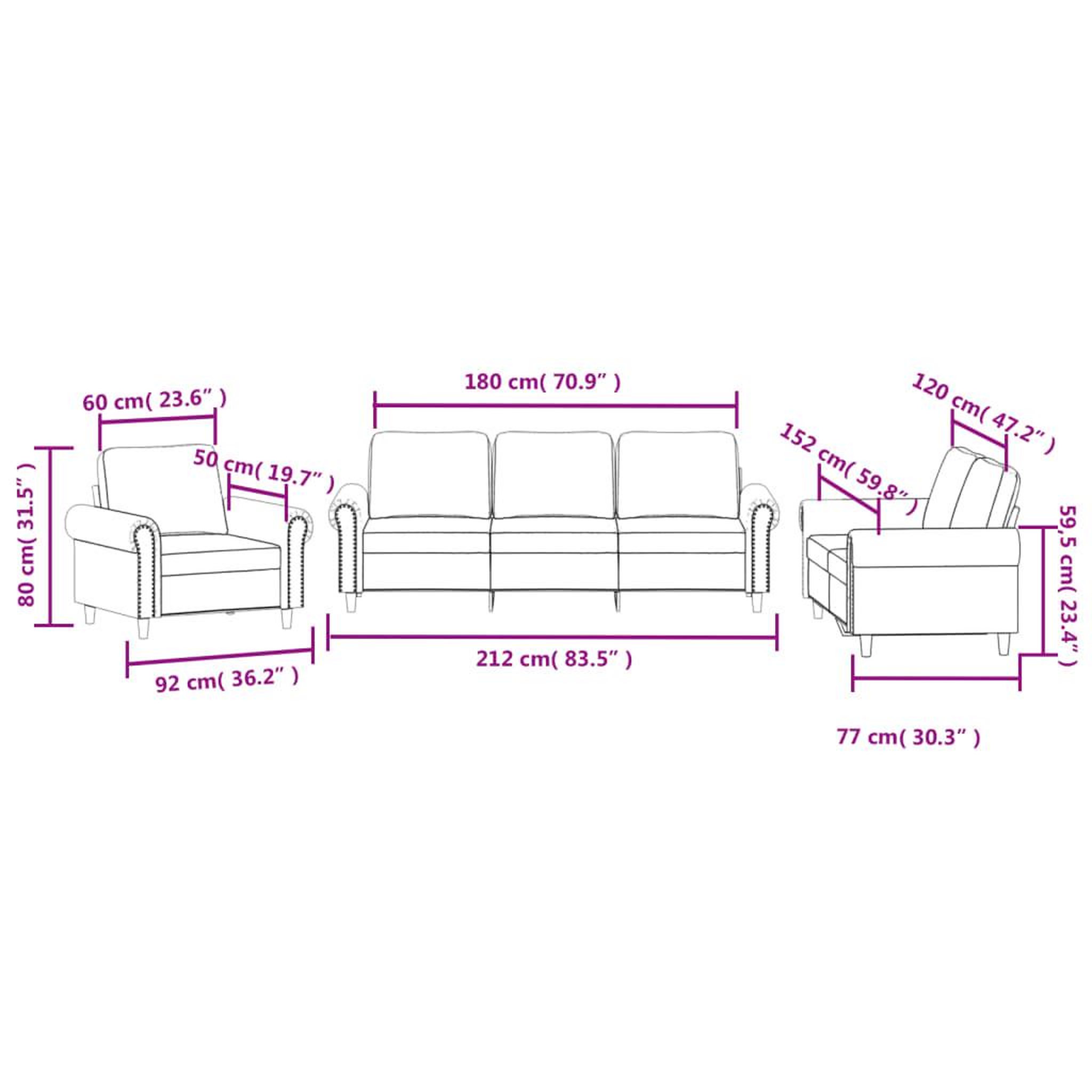 Voir la diapositive 6 : VIDAXL Ensemble de canapes 3 pcs avec coussins Noir Velours