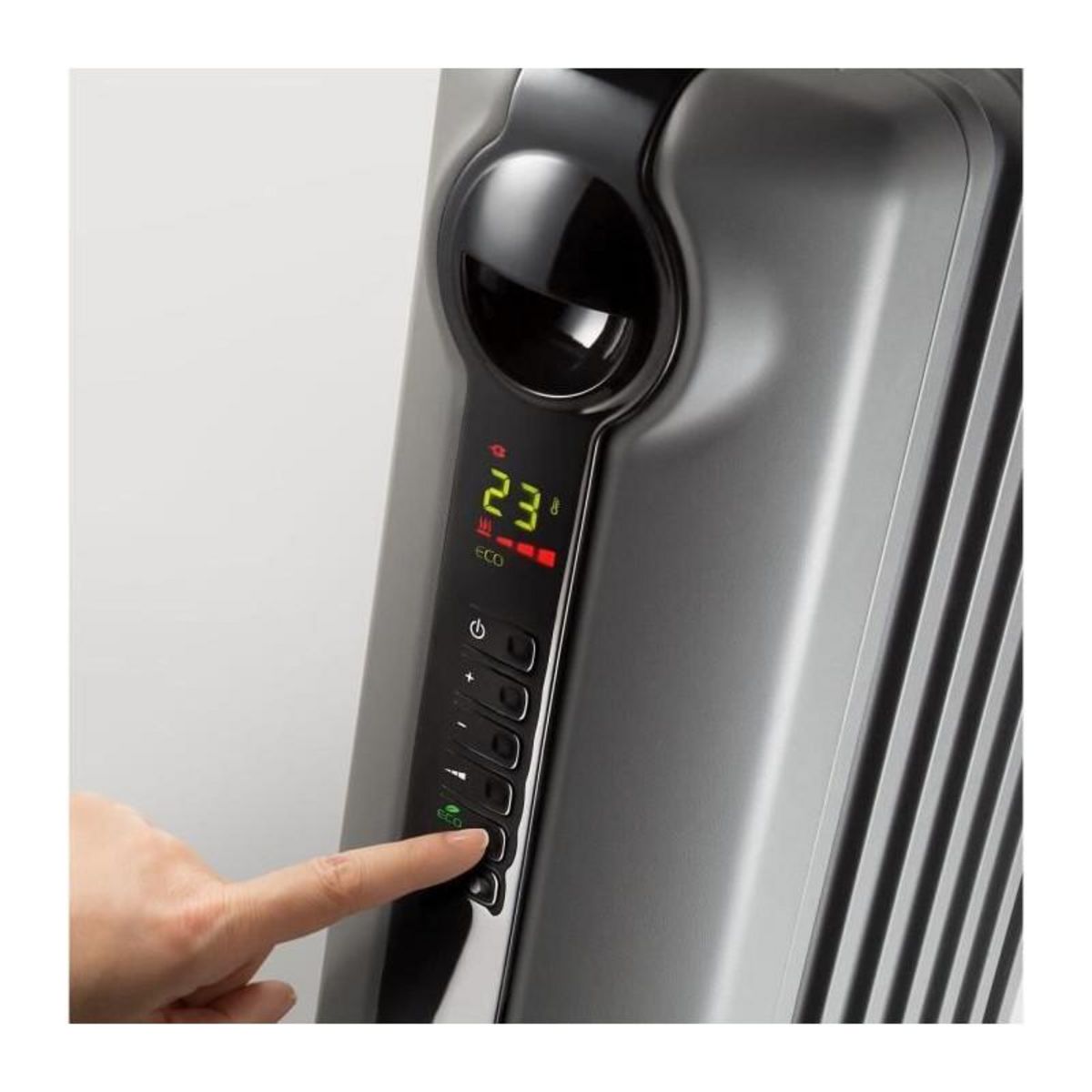 DELONGHI Radiateur bain d'huille RADIA DELONGHI - 1500W - 3 allures de chauffe -Technologie Real Energy - Ecran digital -Batterie perform