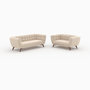 Voir la diapositive 1 : Rendez vous déco Ensemble canapés en velours beige 5 places-Mona