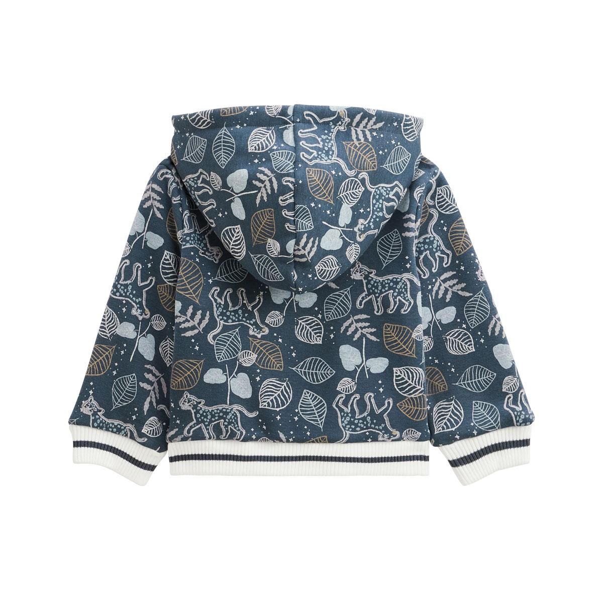 Petit Béguin Sweat à capuche zippé bébé en molleton ultra chaud Félintrépide