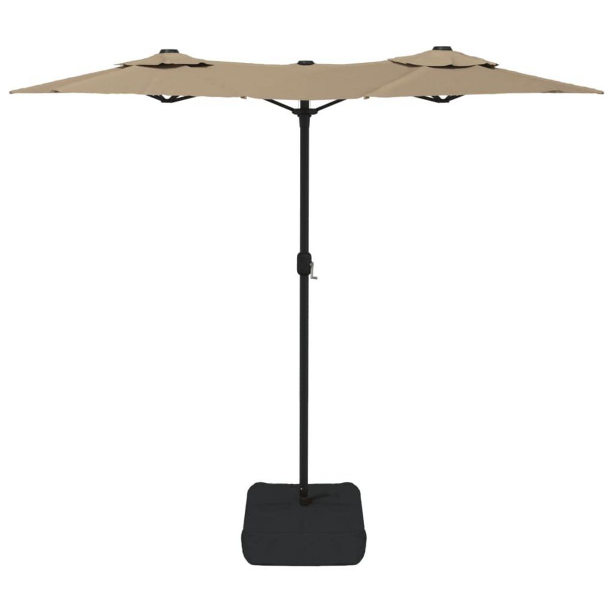 VIDAXL Parasol de jardin a double tete avec LED taupe 316x240 cm