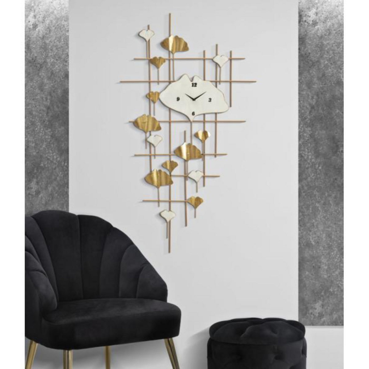 Paris Prix Horloge Murale en Métal  Tow  133cm Or