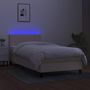 Voir la diapositive 4 : VIDAXL Sommier a lattes de lit avec matelas LED Creme 80x200cm Tissu