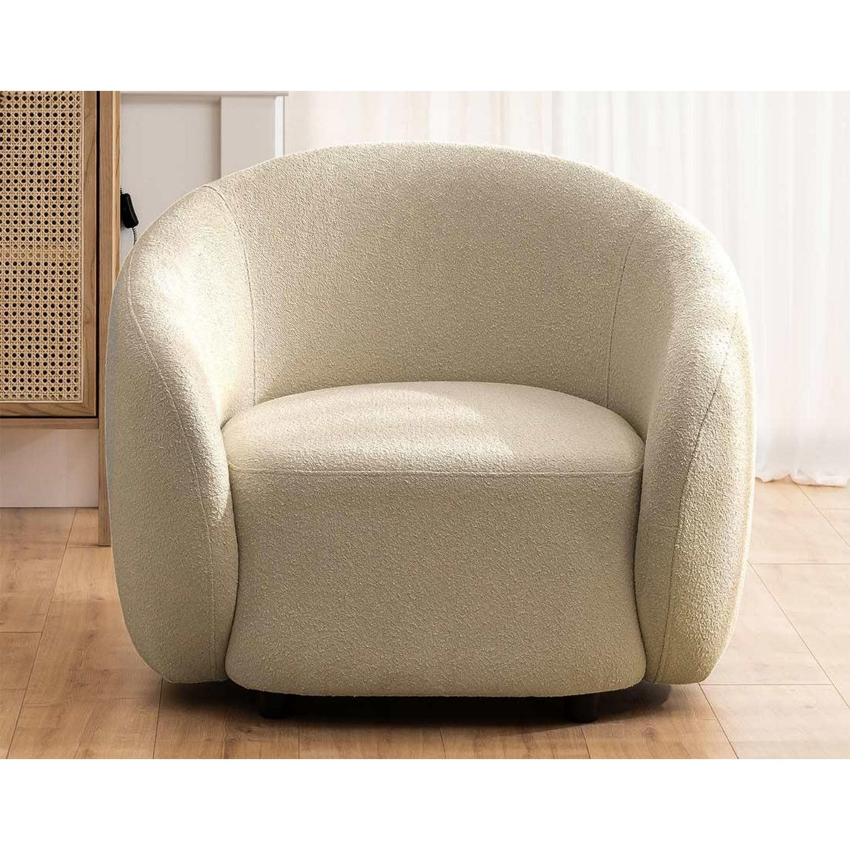 LISA DESIGN Flore - fauteuil en tissu bouclette