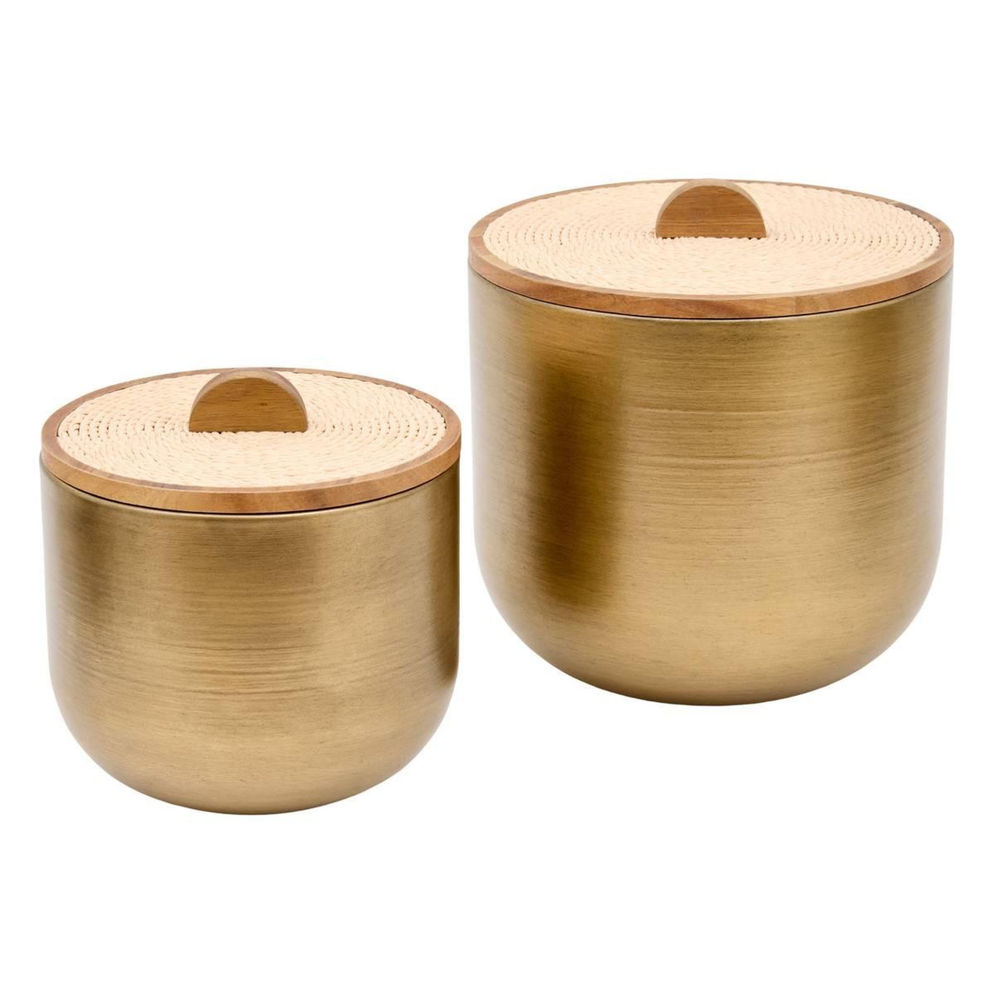 ATMOSPHERA Lot de 2 boîtes déco  erica  26cm doré