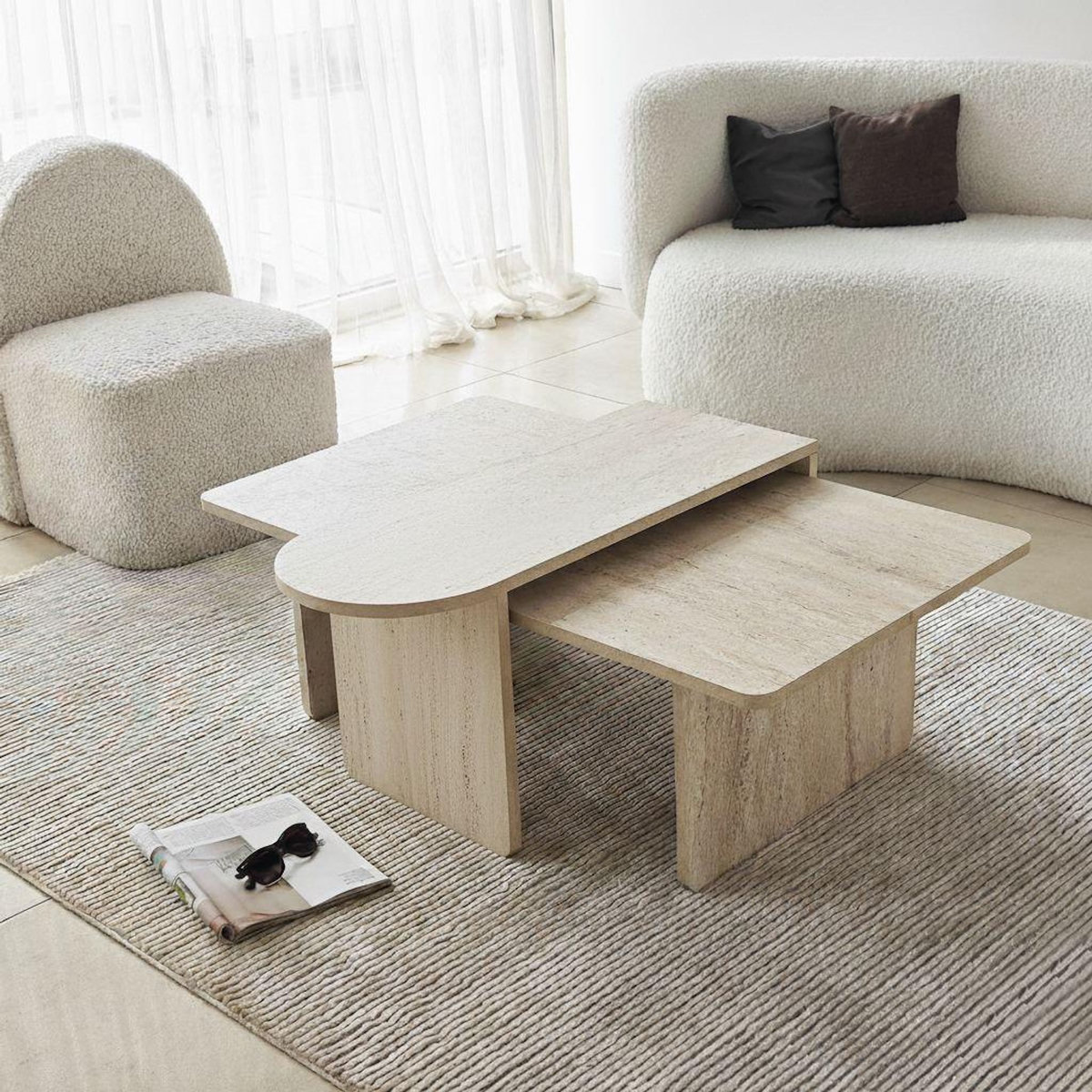 Habitat et Jardin Ensemble de table basse en bois  Paris  105 x 60 x 35 cm - Bronze