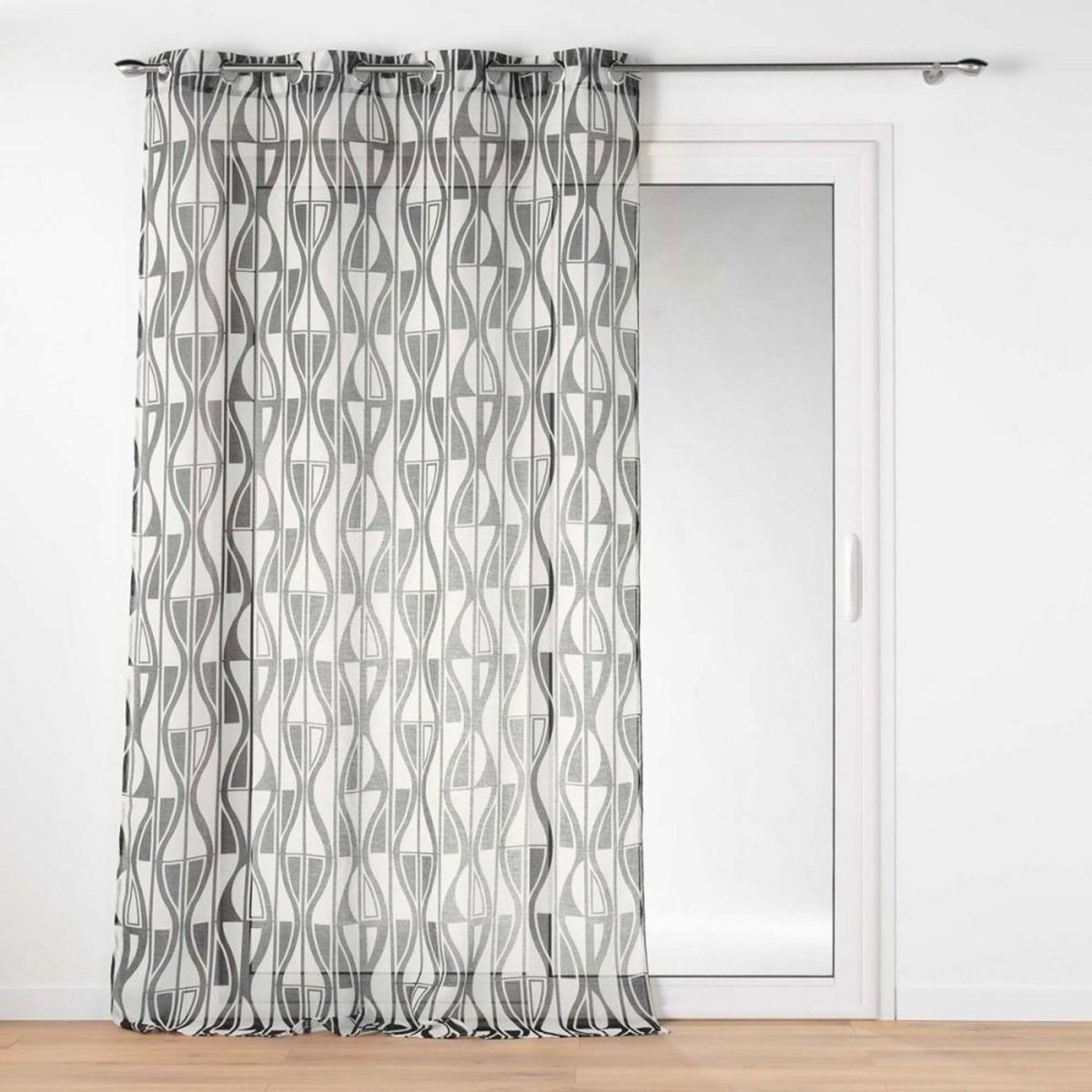 Douceur d'Intérieur Voilage à œillets 140x240 sable imprimé Ikaris