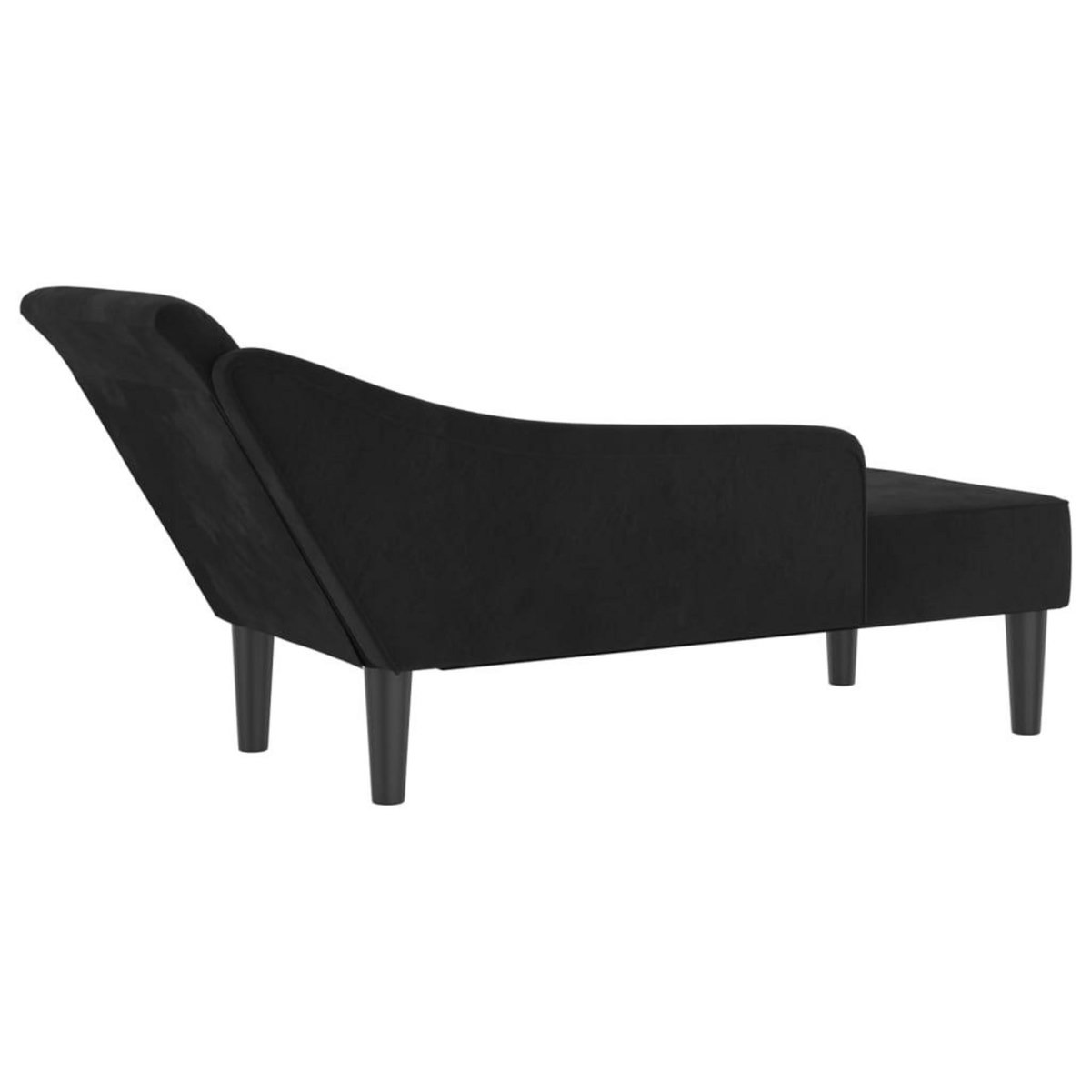 VIDAXL Chaise longue avec coussins noir velours