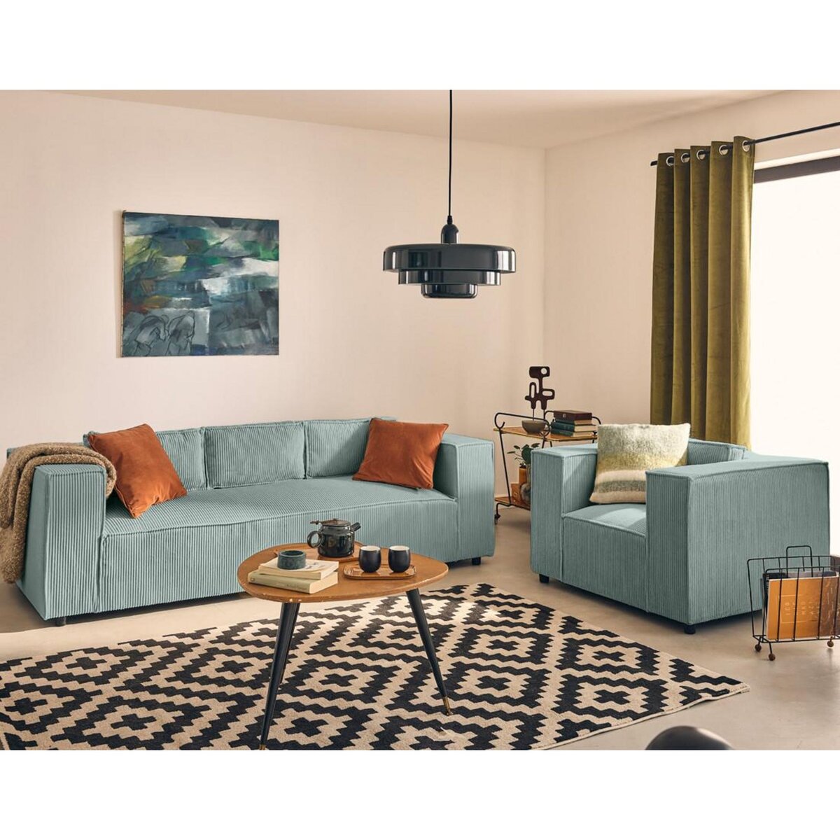 LISA DESIGN Stella - fauteuil en velours côtelé