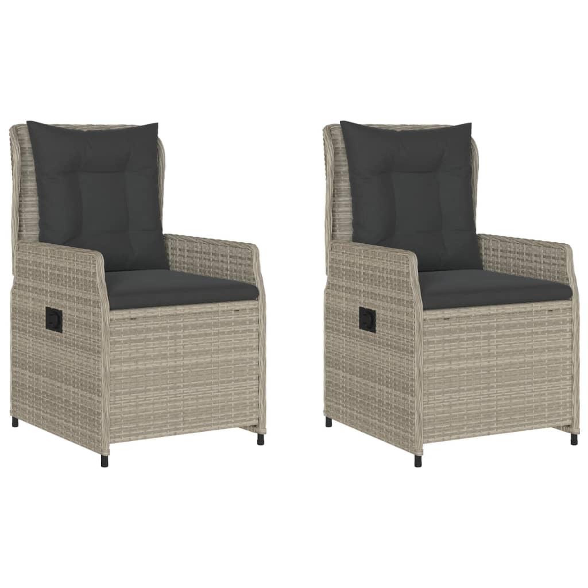 Voir la diapositive 2 : VIDAXL Chaises inclinables de jardin lot de2 gris clair resine tressee