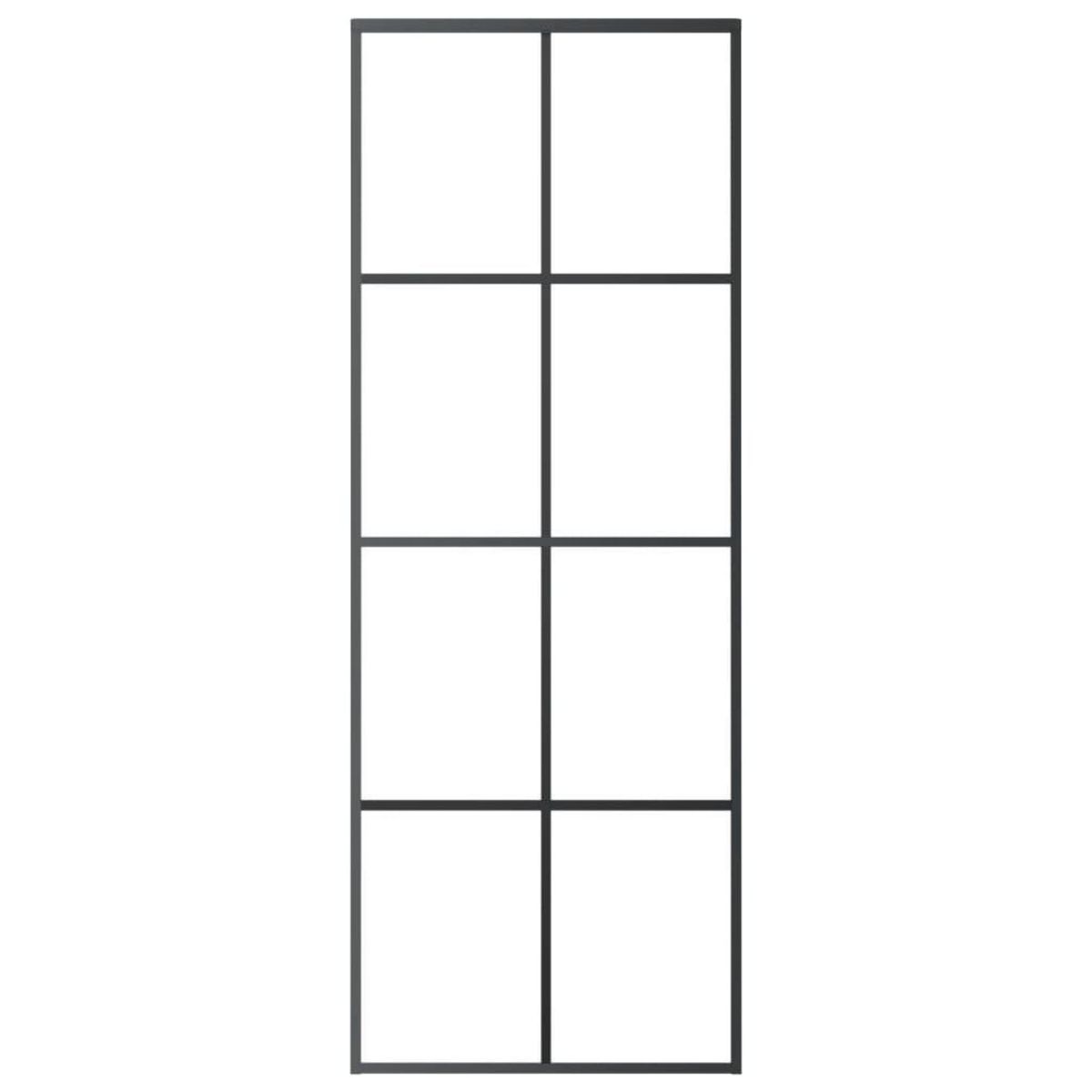 VIDAXL Porte coulissante Noir 76x205 cm Verre ESG et aluminium