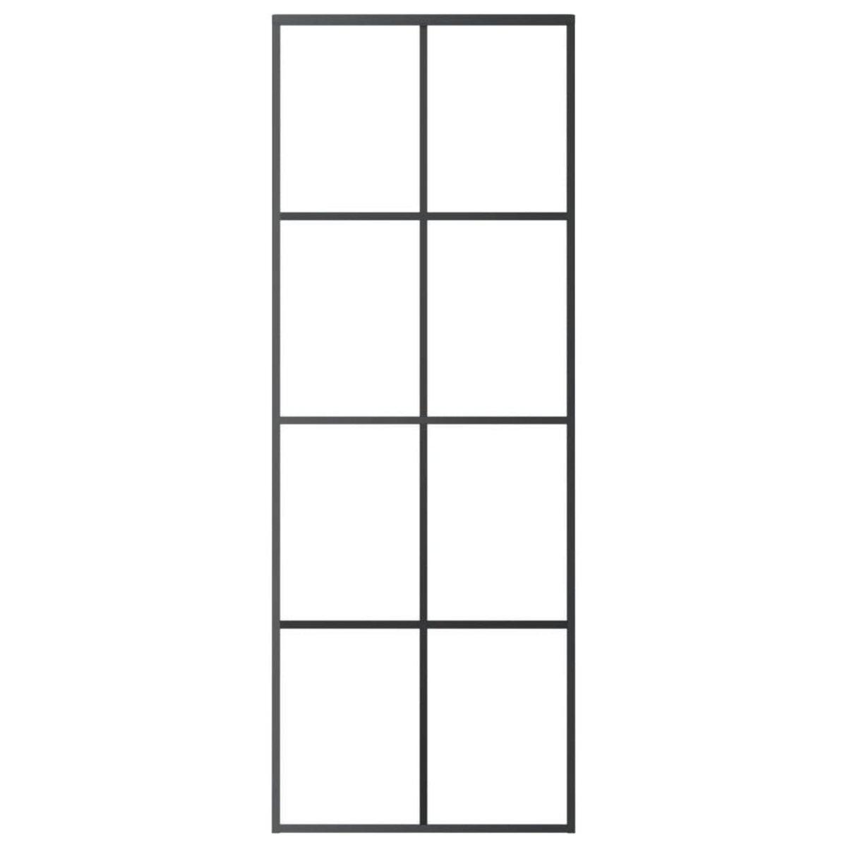 VIDAXL Porte coulissante Noir 76x205 cm Verre ESG et aluminium