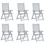 Voir la diapositive 2 : VIDAXL Chaises inclinables de jardin lot de 6 et coussins Bois acacia