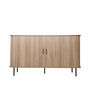 Voir la diapositive 1 : CONCEPT USINE Buffet en bois cannelé à portes coulissantes 140cm SEMARANG