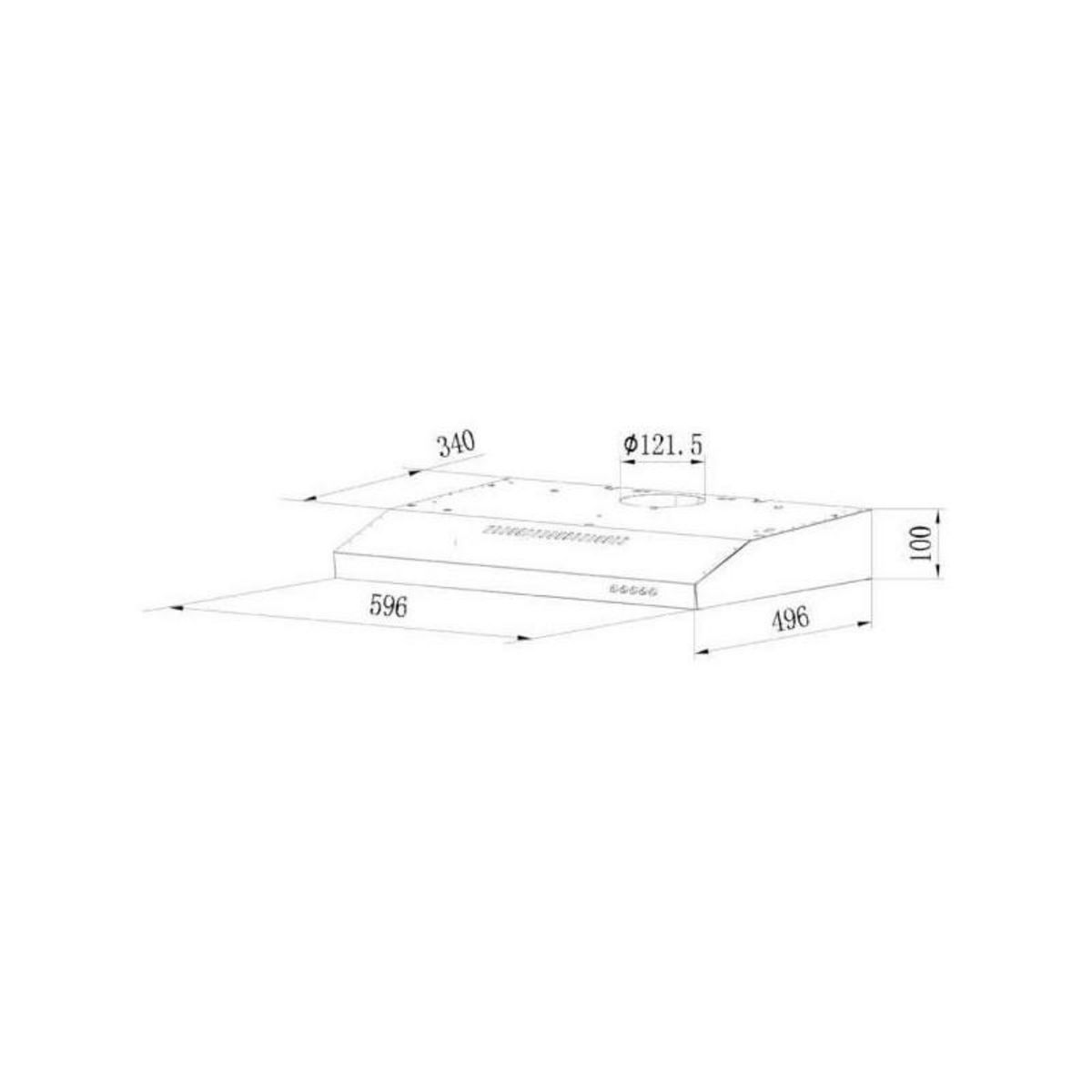 Rosieres Hotte visière 60cm 348m3/h blanc - rhc638/1rb