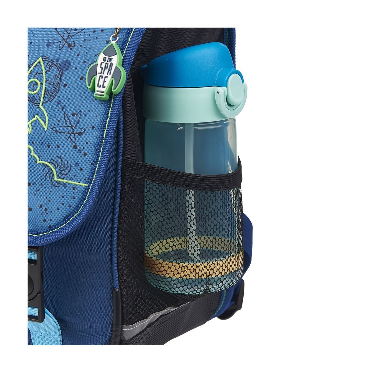 AUCHAN Cartable 38 cm CP/CE1/CE2 bleu avec LED espace Intergalatic