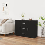 VIDAXL Buffet Noir 91x29,5x65 cm Bois d'ingenierie