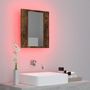 Voir la diapositive 3 : VIDAXL Armoire a miroir LED de salle de bain chene fume 40x12x45 cm