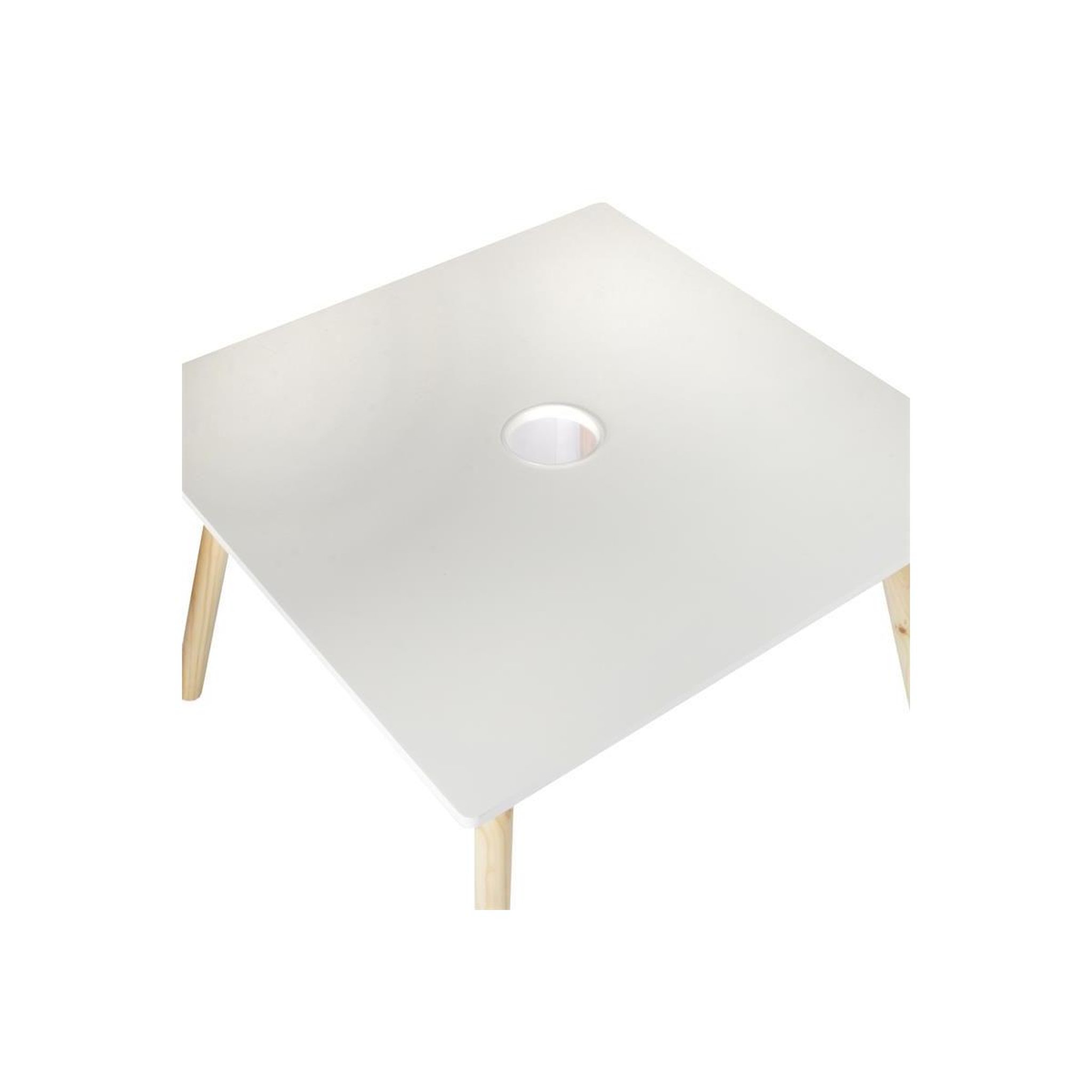 Voir la diapositive 3 : HOME DECO KIDS Table avec pot à crayons  gribouille  60cm blanc